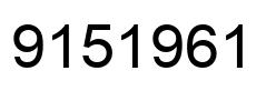 Number 9151961 black image