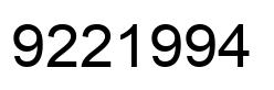 Number 9221994 black image