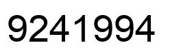 Number 9241994 black image