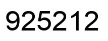 Number 925212 black image