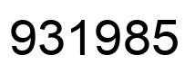 Number 931985 black image