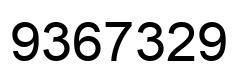 Number 9367329 black image