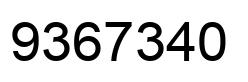 Number 9367340 black image