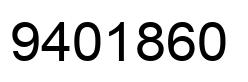 Number 9401860 black image