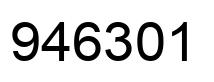 Number 946301 black image
