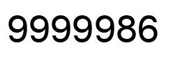 Número 9999986 imagen negro