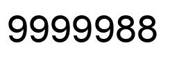 Número 9999988 imagen negro