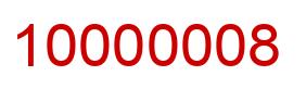 Number 10000008 red image