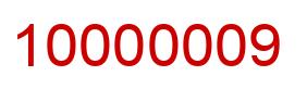 Number 10000009 red image