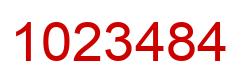 Number 1023484 red image