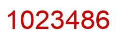 Number 1023486 red image