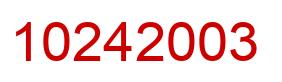 Number 10242003 red image