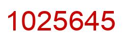 Number 1025645 red image