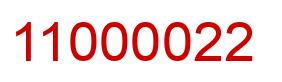 Number 11000022 red image