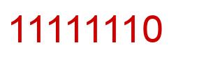 Número 11111110 imagen rojo