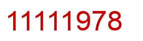 Number 11111978 red image