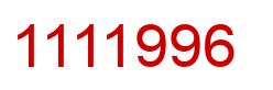 Number 1111996 red image