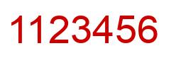 Number 1123456 red image