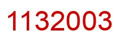 Number 1132003 red image