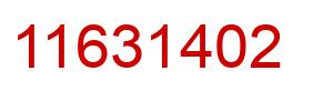 Number 11631402 red image
