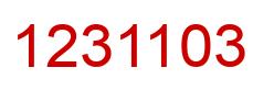 Número 1231103 imagen rojo