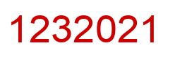 Number 1232021 red image