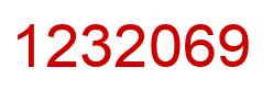 Number 1232069 red image