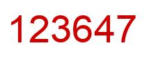 Number 123647 red image