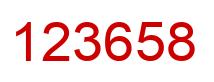 Number 123658 red image