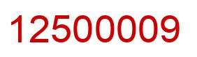 Number 12500009 red image