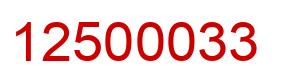 Number 12500033 red image