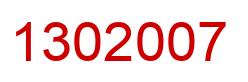 Number 1302007 red image