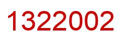 Number 1322002 red image