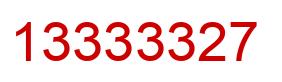 Number 13333327 red image