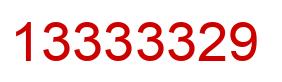 Number 13333329 red image