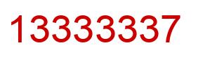 Number 13333337 red image