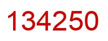 Number 134250 red image