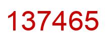 Number 137465 red image