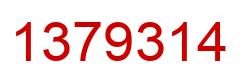 Number 1379314 red image