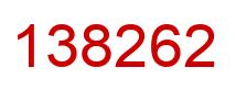 Number 138262 red image