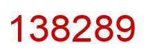 Number 138289 red image
