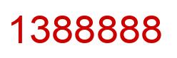 Number 1388888 red image