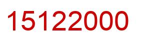 Número 15122000 imagen rojo