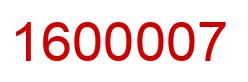 Number 1600007 red image