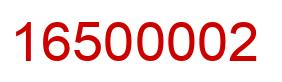 Number 16500002 red image