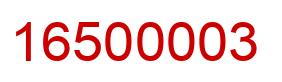 Number 16500003 red image