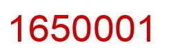 Number 1650001 red image