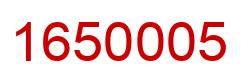 Number 1650005 red image