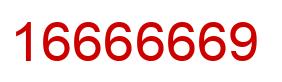 Number 16666669 red image