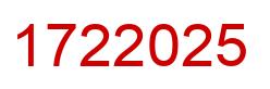 Number 1722025 red image